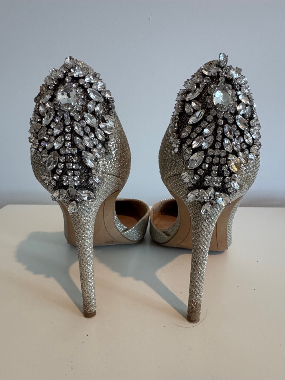 Women’s INC International Concepts Embellished Silver Gold High Heel Pumps 8.5